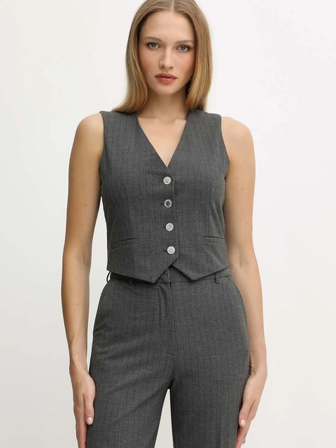 Morgan kamizelka kolor szary jednorzędowa CBOKY.F - zdjęcie produktu nr 1