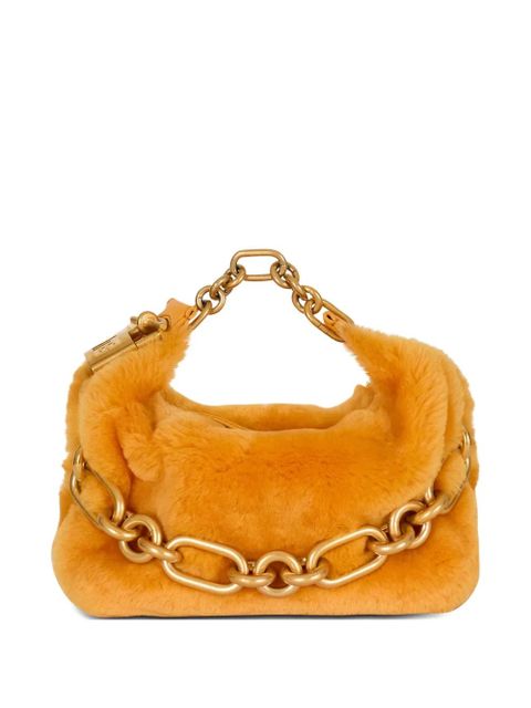 Balmain mini Sync shearling chain tote bag - Orange - zdjęcie produktu nr 1