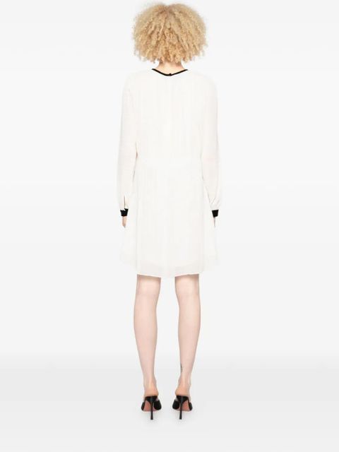 PINKO bow-detail mini dress - Neutrals