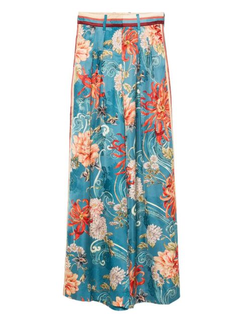 ALEMAIS floral-print pleated trousers - Blue - zdjęcie produktu nr 1