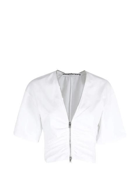 Alexander Wang V-neck zip-up top - Blue - zdjęcie produktu nr 1