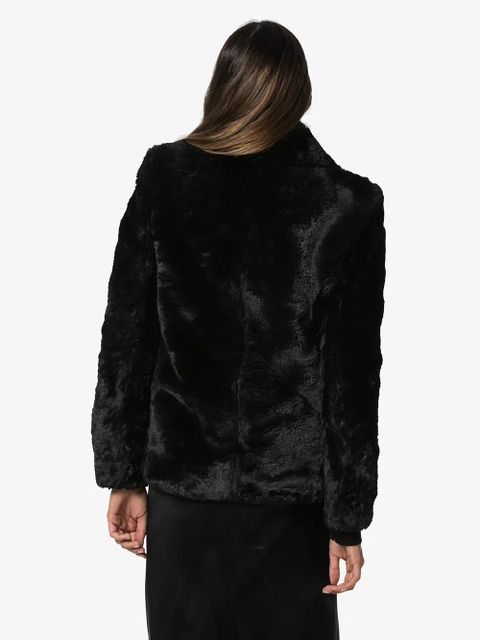 Saint Laurent faux fur peacoat - Black