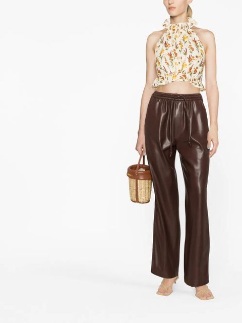 Agua By Agua Bendita Nardo Clementina floral-print cropped top - Neutrals