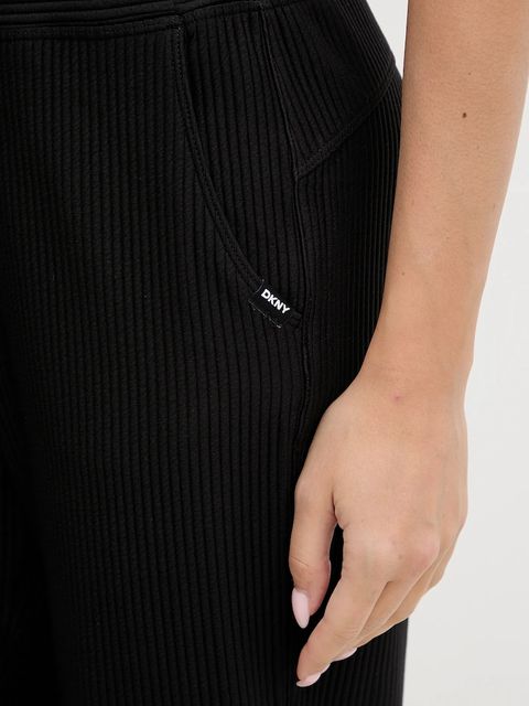 Dkny spodnie dresowe damskie kolor czarny gładkie DP5P3498