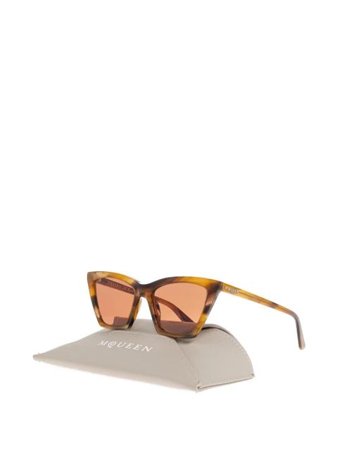 Alexander McQueen geometric-frame sunglasses - Brown