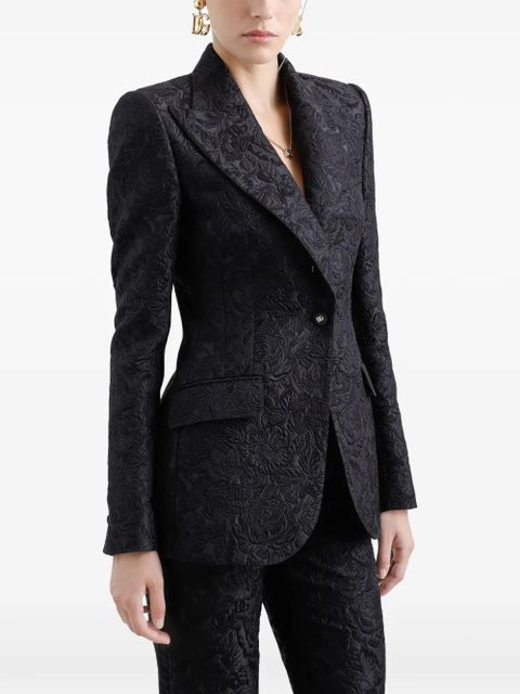 Dolce & Gabbana DNA floral-jacquard single-breasted blazer - Black