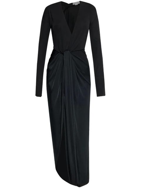 Victoria Beckham knot-detail jersey gown - Black - zdjęcie produktu nr 1