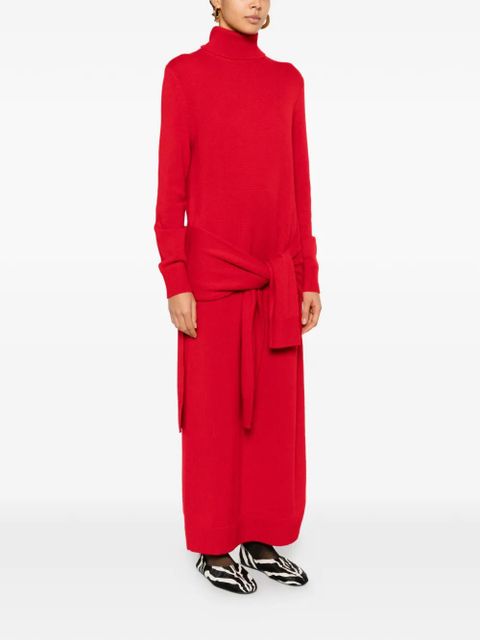 TOTEME knitted turtleneck maxi dress - Red - zdjęcie produktu nr 2