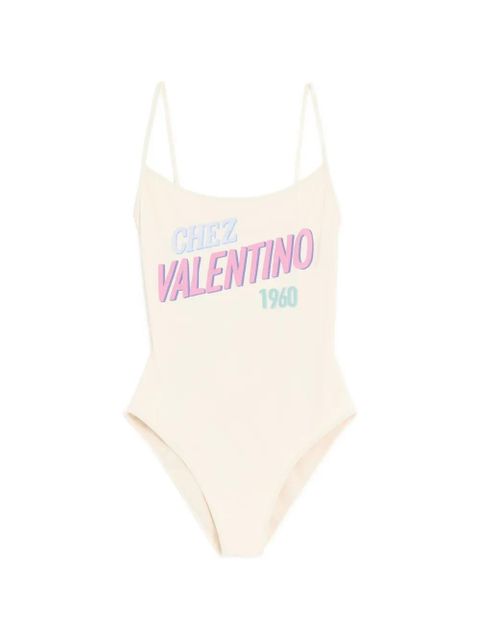 Valentino Garavani one-piece swimsuit with Chez Valentino 1960 print - Neutrals - zdjęcie produktu nr 1