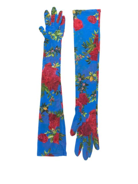 Magda Butrym floral-print gloves - Blue - zdjęcie produktu nr 2