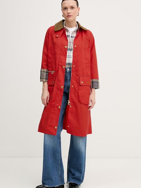 Barbour długa kurtka damska bawełniana Hollington - zdjęcie produktu nr 1