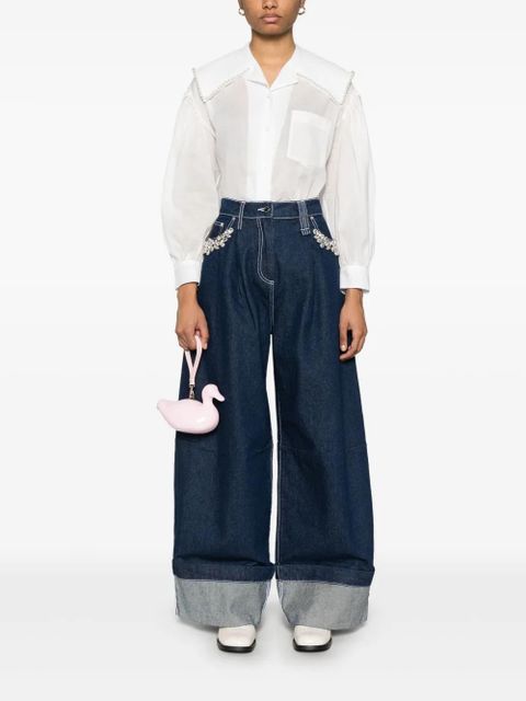 Simone Rocha sailor-collar puff-sleeves shirt - White - zdjęcie produktu nr 2