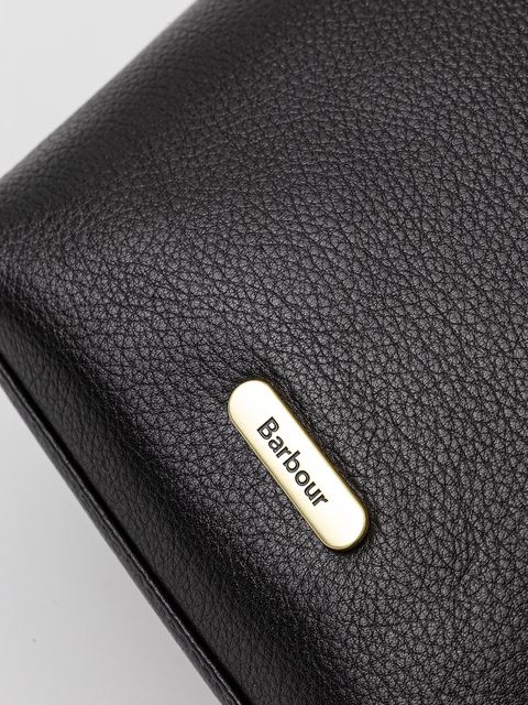 Barbour torebka skórzana kolor czarny LBA0488