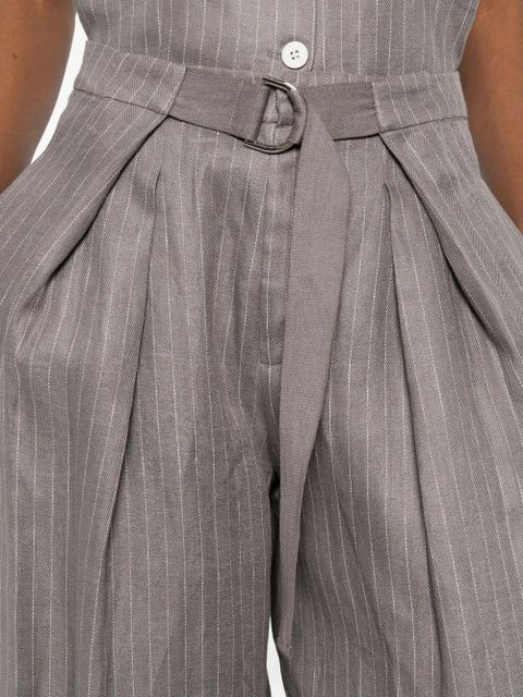 Eleh pinstripe belted trousers - Grey