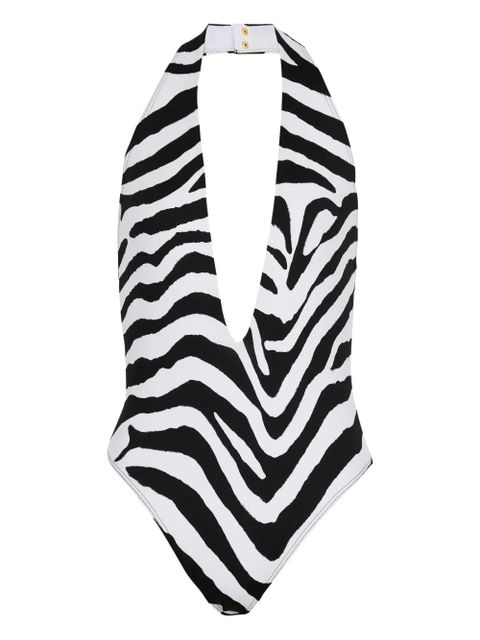 Balmain zebra-print swimsuit - White - zdjęcie produktu nr 1