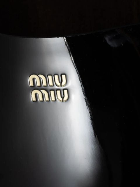 Miu Miu leather slides - Black