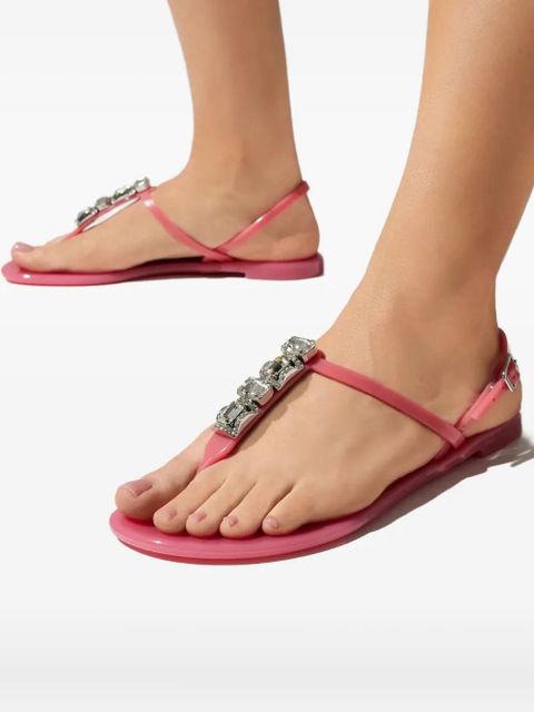 Casadei crystal-embellished thong-strap sandals - Pink