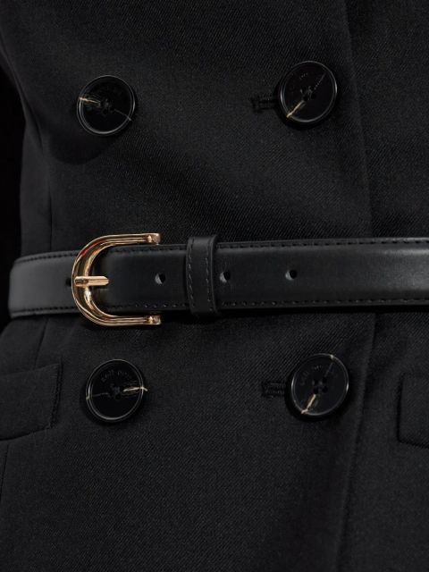 Self-Portrait belted double-breasted midi dress - Black