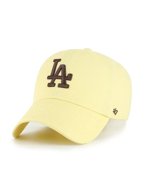 47 brand czapka z daszkiem bawełniana MLB Los Angeles Dodgers kolor żółty B-NLRGW12GWS-H6A - zdjęcie produktu nr 1