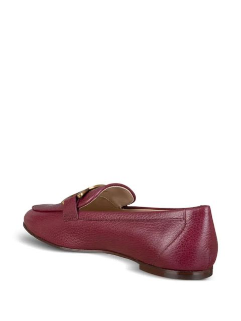 Tod's chain-detail leather moccasins - Red