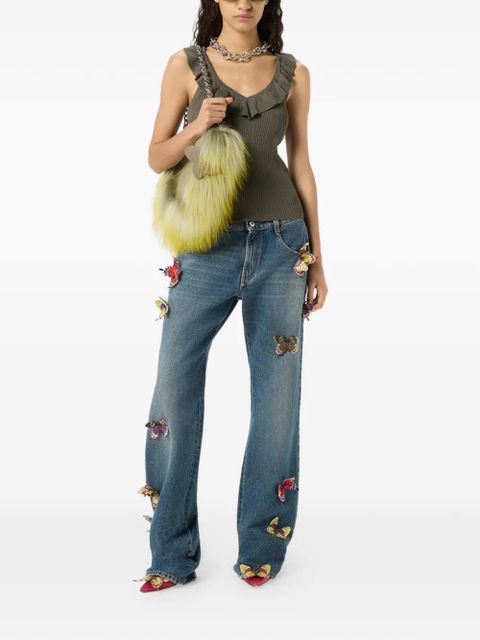 Blumarine butterfly-embellishment jeans - Blue - zdjęcie produktu nr 2