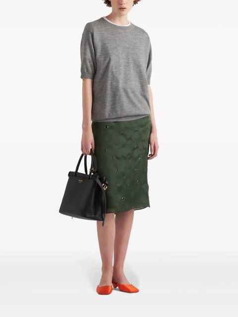 Prada triangle-logo cashmere knitted top - Grey - zdjęcie produktu nr 2