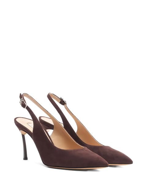 Casadei 80mm slingback pointed-toe pumps - Brown