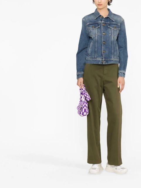 Golden Goose logo-patch denim jacket - Blue