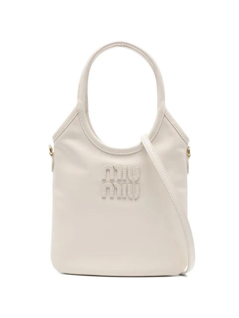Miu Miu IVY Logo Appliqué tote bag - White - zdjęcie produktu nr 1