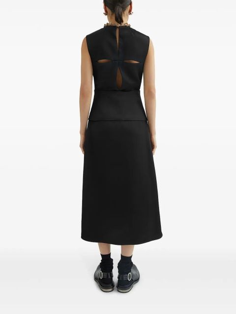 Jil Sander cut-out detailed midi dress - Black