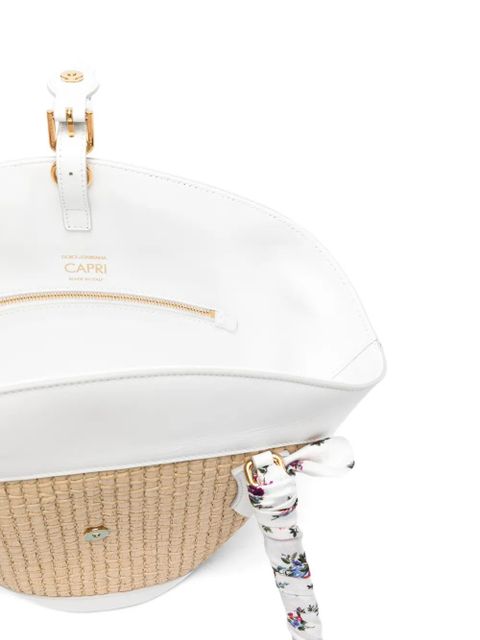 Dolce & Gabbana floral-handle tote bag - Neutrals