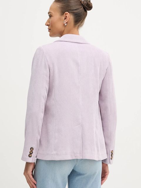 United Colors of Benetton marynarka sztruksowa kolor fioletowy jednorzędowa gładka 2Q5GDW03I