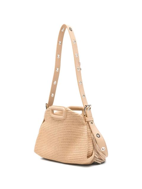 Maje fringed shoulder bag - Neutrals