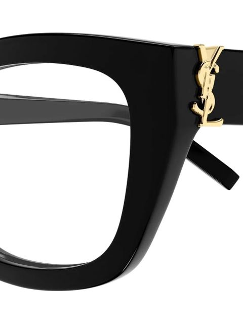 Saint Laurent Eyewear cat-eye logo glasses - Black