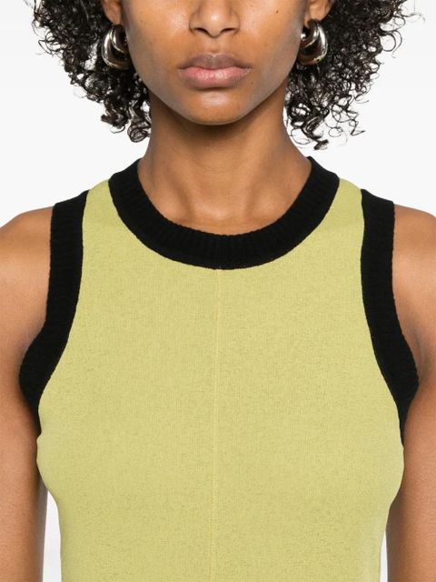 Nanushka ribbed-trim mini dress - Green