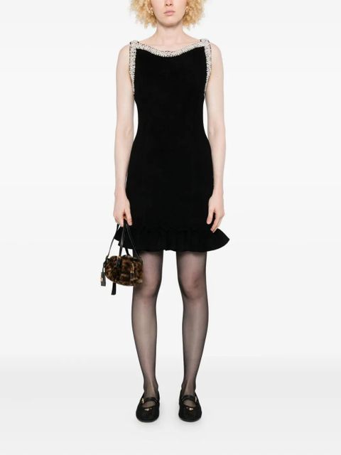 SANDRO faux-pearl embellished mini dress - Black - zdjęcie produktu nr 2