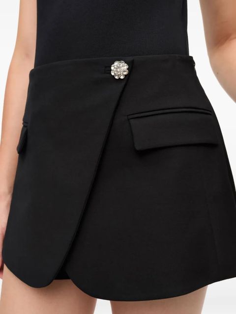 GANNI draped-panel shorts - Black