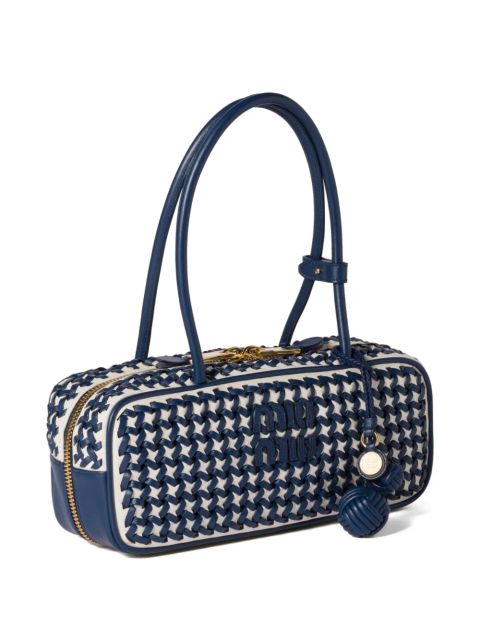 Miu Miu Bea woven-effect tote bag - Blue