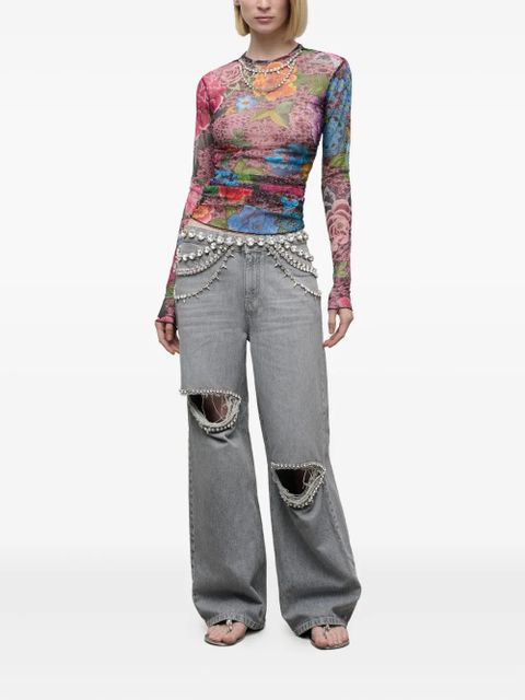 AREA crystal-embellished jeans - Grey - zdjęcie produktu nr 2