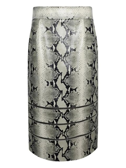 KHAITE Isla leather midi skirt - Neutrals - zdjęcie produktu nr 1