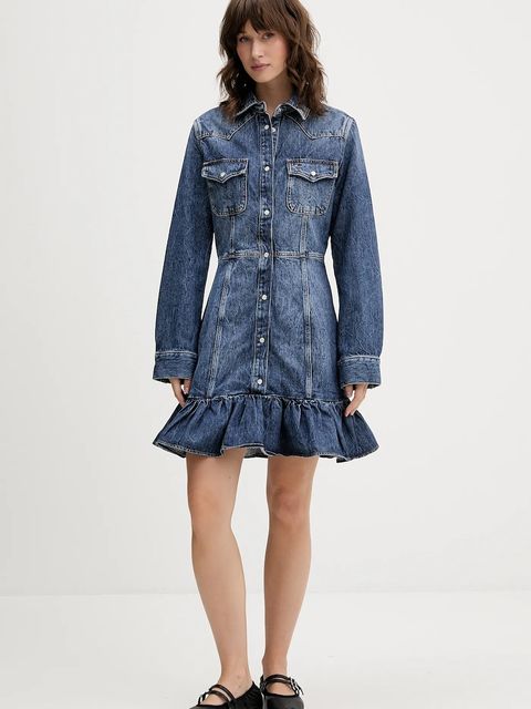 Tommy Jeans sukienka jeansowa kolor granatowy mini rozkloszowana DW0DW21635 - zdjęcie produktu nr 2