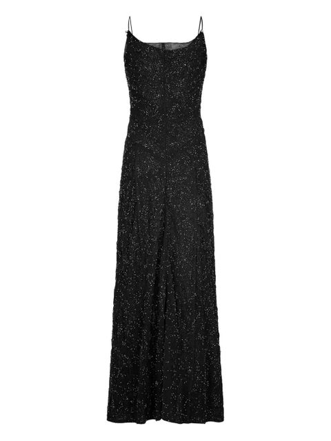 Rabanne thin straps pearl embroidery dress - Black - zdjęcie produktu nr 1