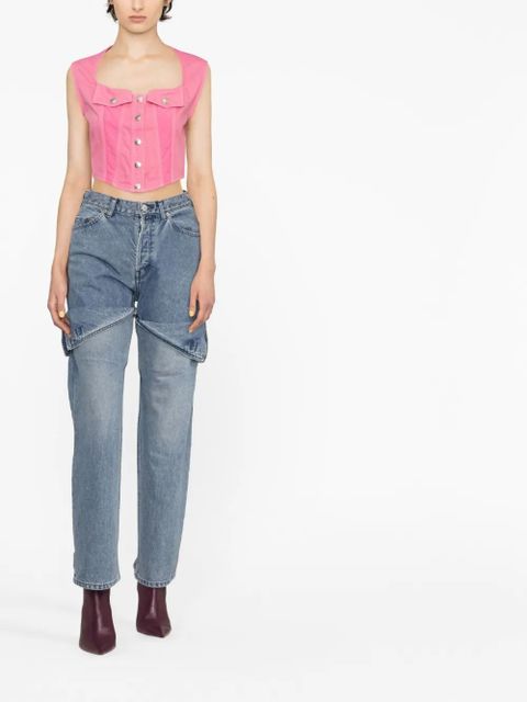 AMBUSH cropped denim top - Pink - zdjęcie produktu nr 2
