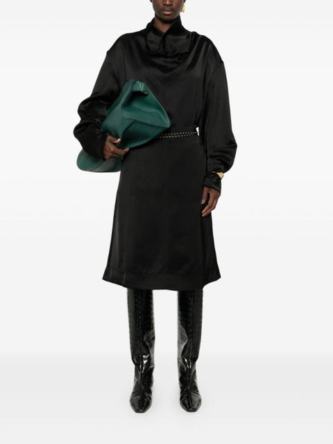 TOTEME funnel-neck satin blouse - Black - zdjęcie produktu nr 2