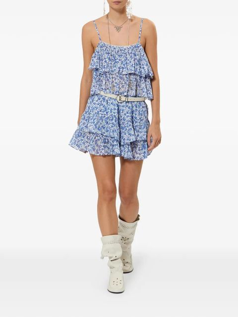 MARANT ÉTOILE Erisa ruffled floral-print top - Blue - zdjęcie produktu nr 2