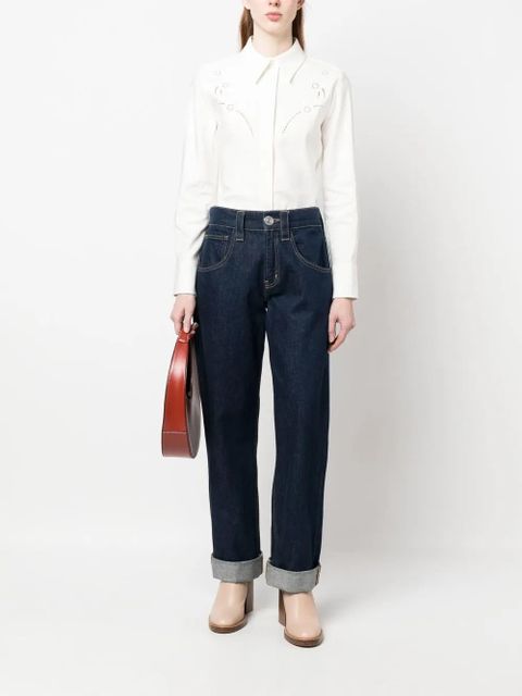 Chloé broderie-anglaise silk shirt - Neutrals - zdjęcie produktu nr 2