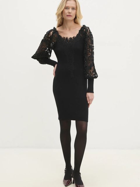 Answear.LAB sukienka kolor czarny mini dopasowana