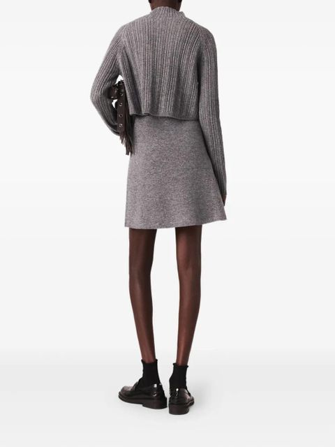Maje layered mini sweater dress - Grey