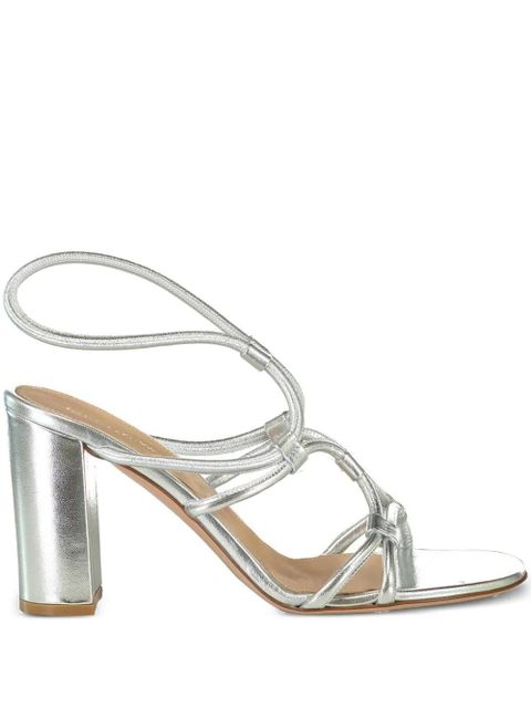 Gianvito Rossi 85mm knotted leather sandals - Silver - zdjęcie produktu nr 1