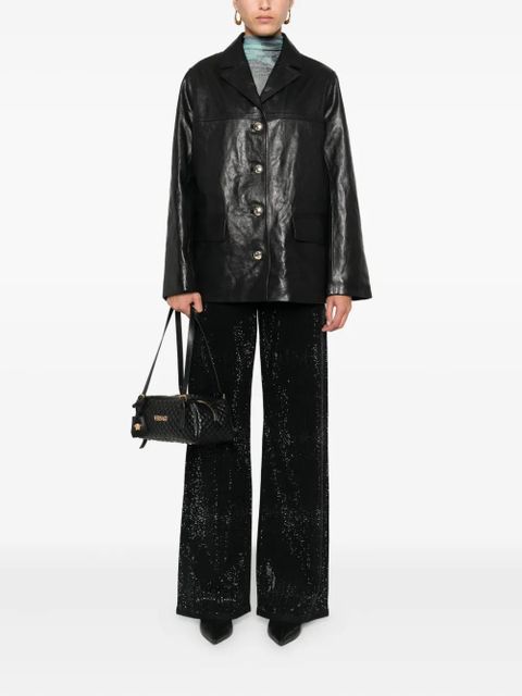 Maje single-breasted leather blazer - Black - zdjęcie produktu nr 2